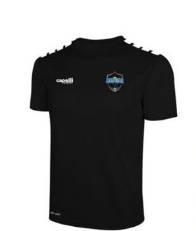 Black game warm-up shirt
