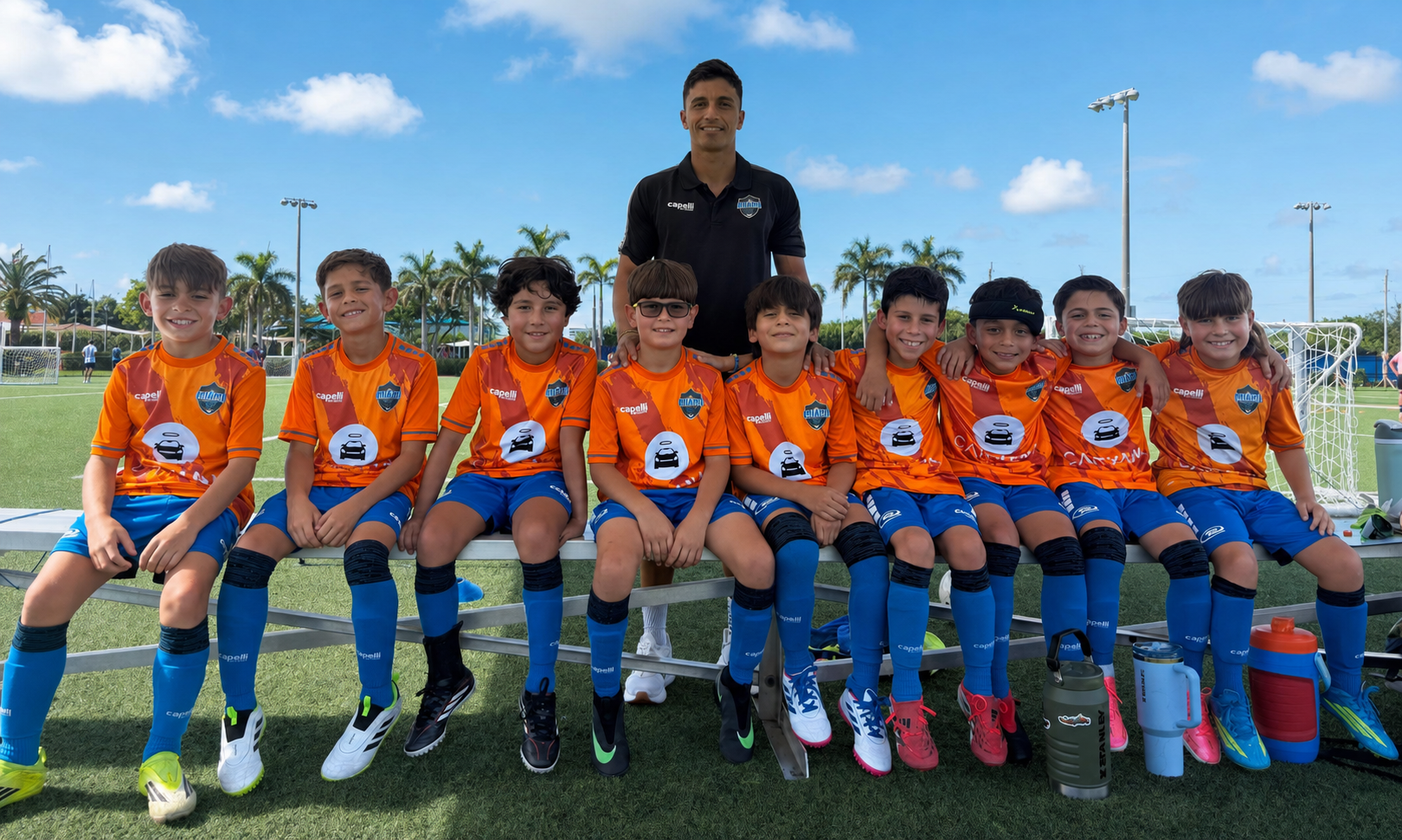 Miami Rush U9 Black players and coach